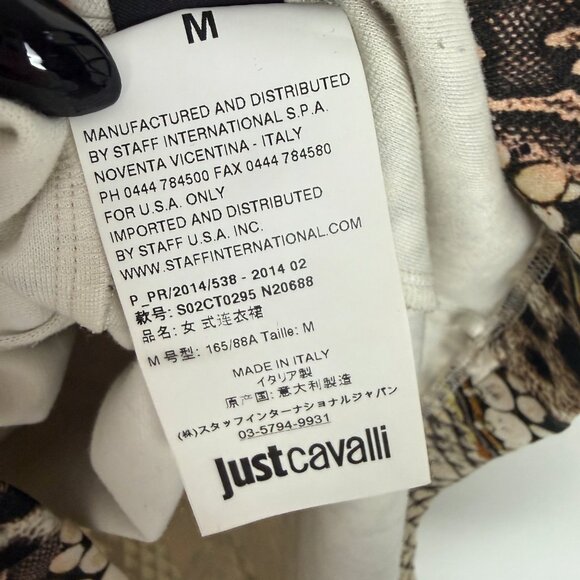 Just Cavalli Mixed Print Cap Sleeve Scoopneck Bodycon Mini Dress Size Medium M - Picture 6 of 11